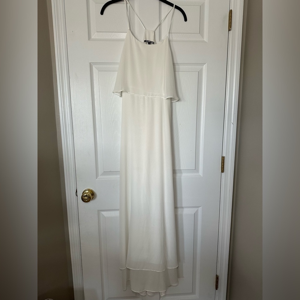 Gianni Bini White Layered Maxi Dress